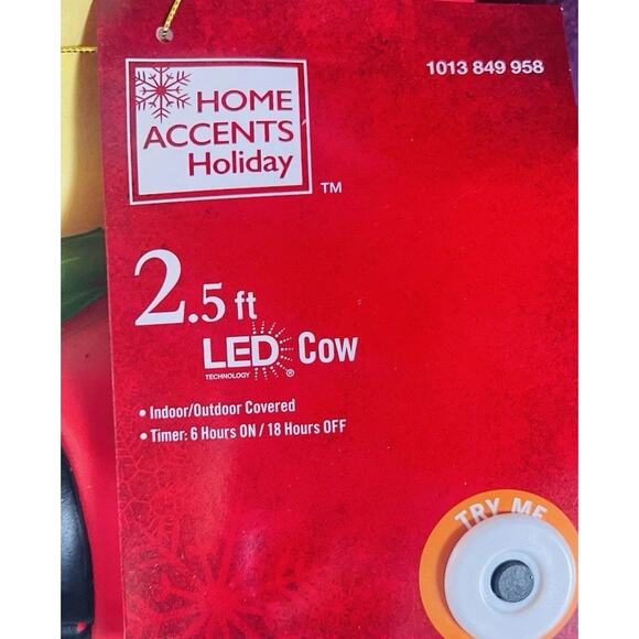Holiday Living 3-ft LED Cow Decoration W12L1130 at Lowes.com 2.5 ft LED Cow Christmas Blow Mold Home Decoration Santa 2025 New With Tags